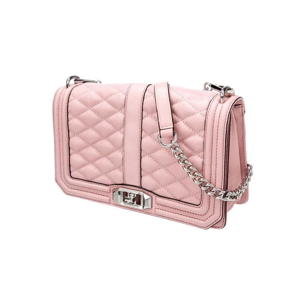 Rebecca Minkoff Quilted Love Leather Crossbody Bag Pink
